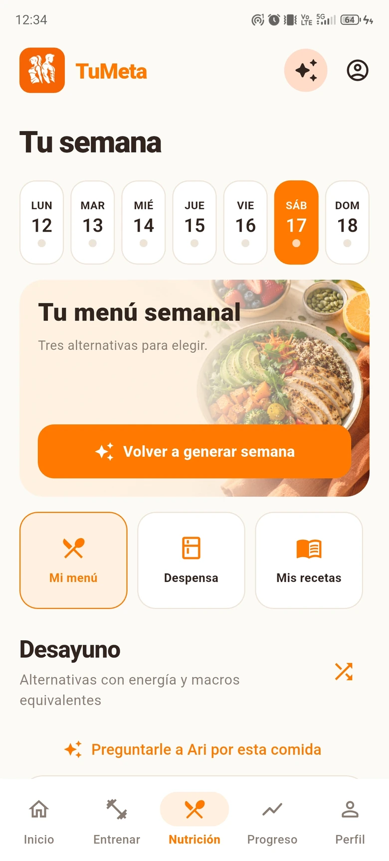 TuMeta — Comidas a la medida de tus metas